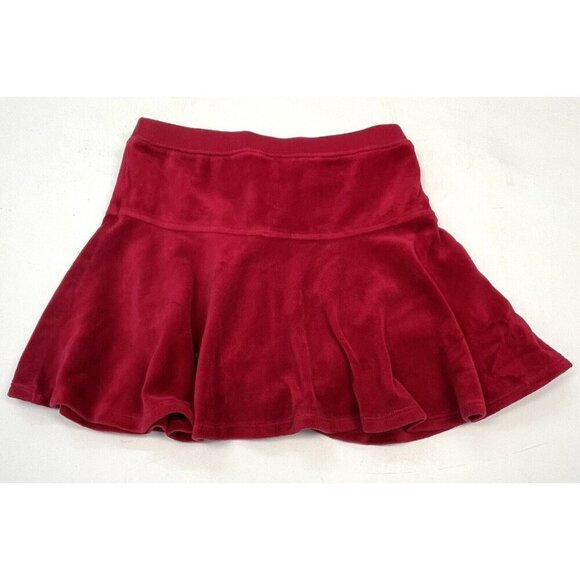 GYMBOREE Girls SIZE 7 Red Flower Velour SKORT Skirt Fall 2009 Holiday Panda EUC - Picture 2 of 7
